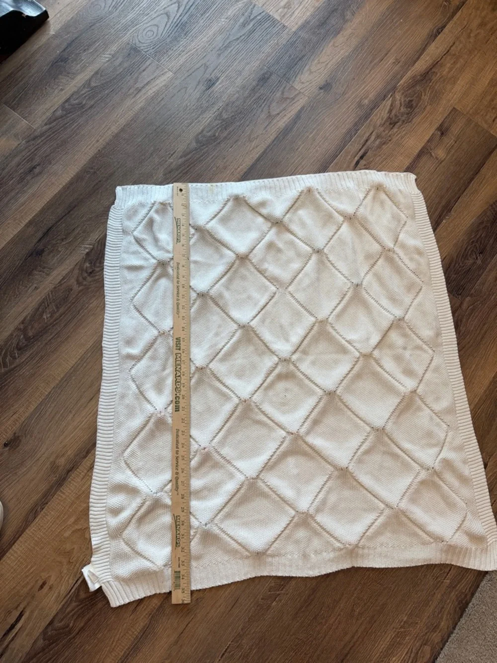 White Pom Pom Knit Baby Blanket made in India